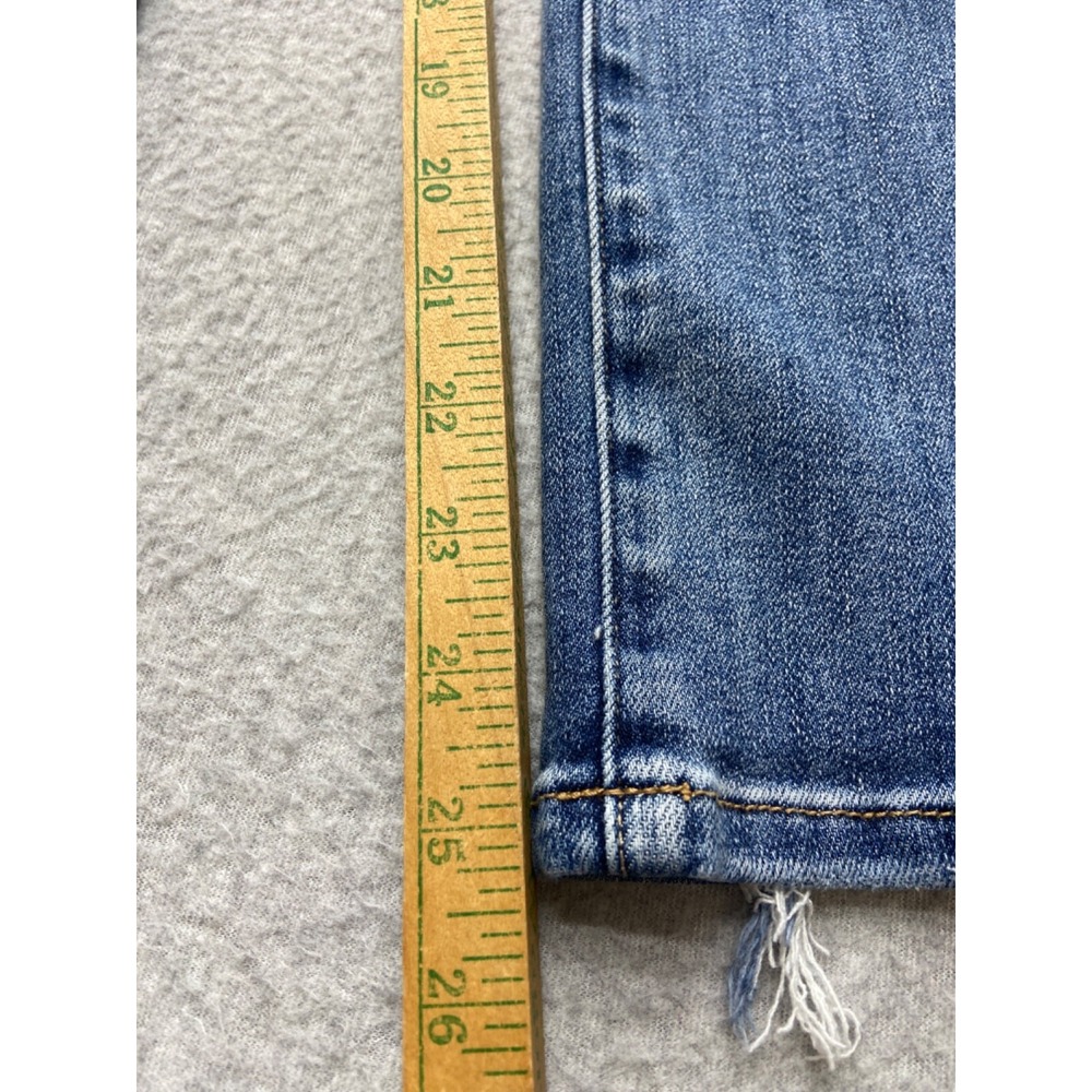 Risen Jeans Womens 28x25 Blue Denim‎ High Rise Straight Leg Frayed Hem Tag 7/28 - Picture 8 of 14